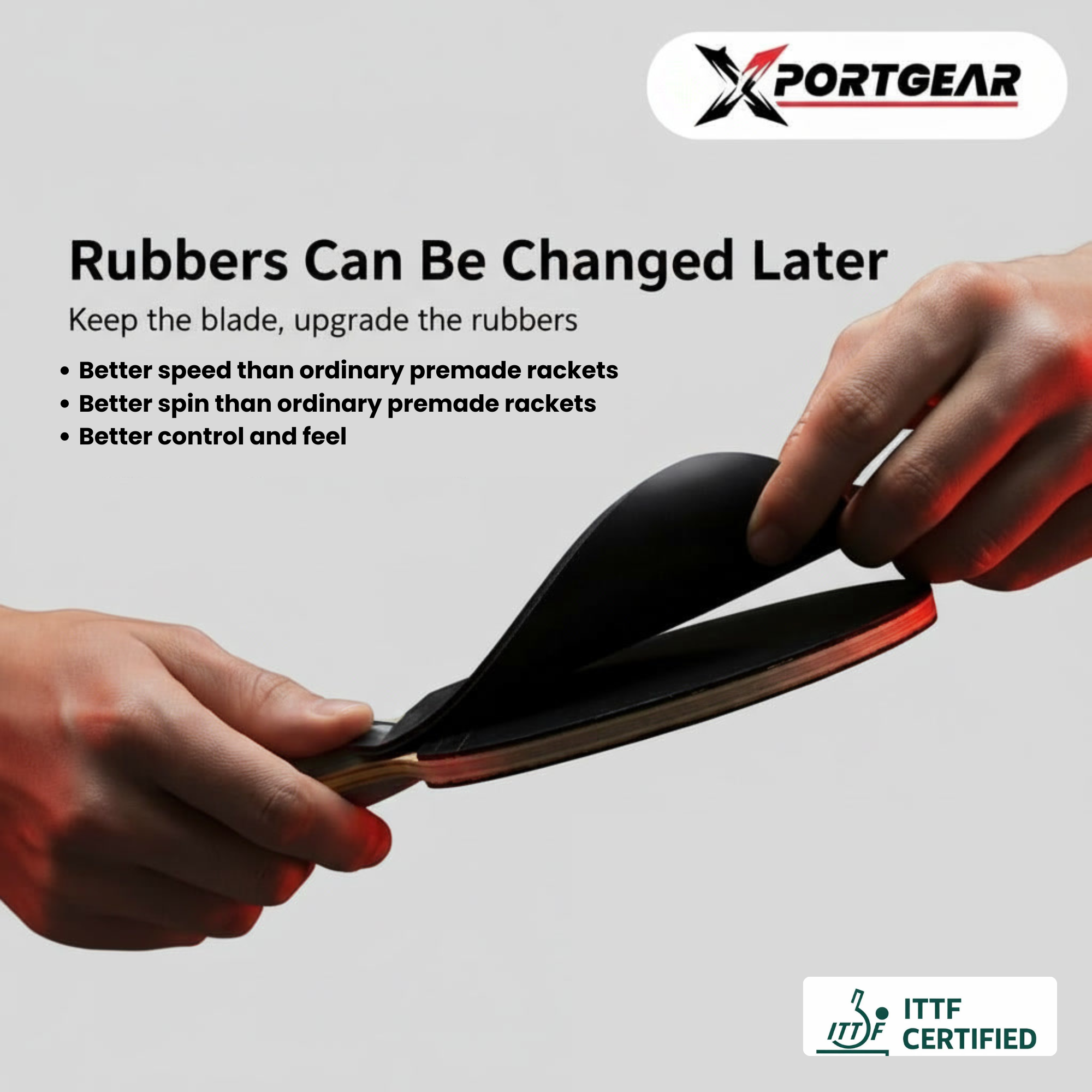 Xportgear Table Tennis Racket Paired with Yinhe Rubbers | Pro Setup | Power Spin Control | Professionally Glued | ITTF Approved. All Wood Blade with Yinhe Rubbers. Cover Included.