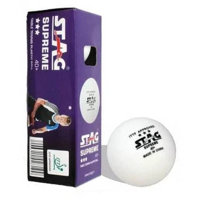 Stag Supreme 40+ 3 Star Table Tennis Balls, Pack of 3